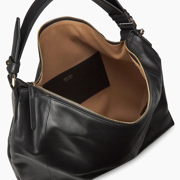 Jimmy Choo Sleek Black Leather Hobo - Picture 3 of 12